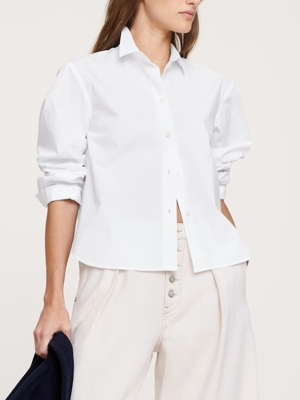 NWT!! Banana Republic White Perfect Boxy Cotton Poplin Blouse Shirt Top XS